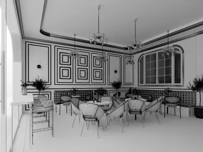 restaurant interior 3D model buy