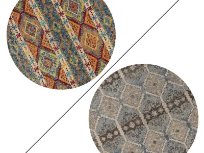 Round Rug Set 30 3D model