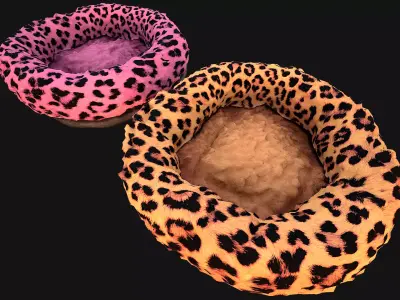 Bed for Pet Rodent Hamster Dogs Cats Leopard Print Low-poly 3D model