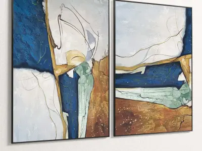 Plaster Two Photo Frame 139 Low-poly 3D model