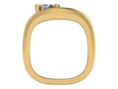square shape ring with half bezel set  3D print model