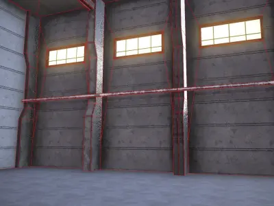 Industrial Warehouse interior Showroom Low-poly 3D model