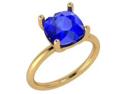 Cushion Cut Solitaire Ring 3889 3D print model