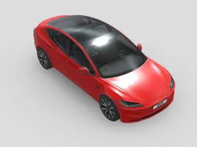 Tesla Model 3 2024 Low-poly 3D model