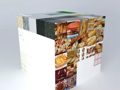 Texture box with different foods Free 3D model