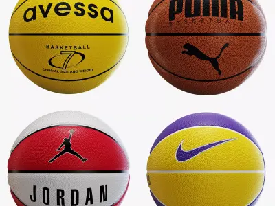 Basketball ball set 001 3D model