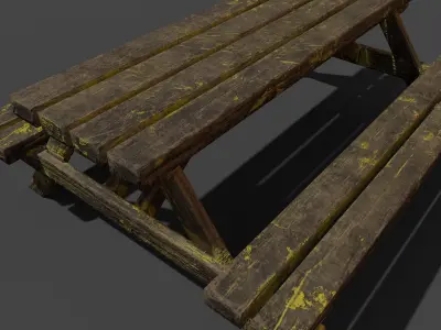 old table chair  3D model