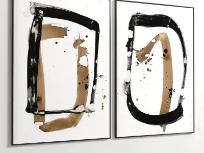 Plaster Two Photo Frame 65 Low-poly 3D model