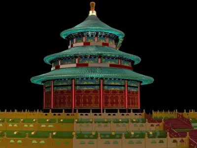 Chinese palace temple 3D model