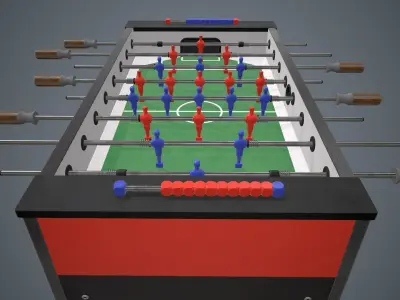 Table football PBR Game Ready Low-poly 3D model