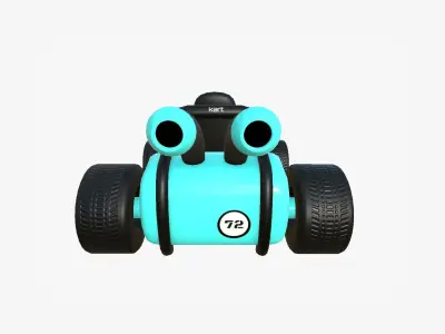 Cartoon Kart G10 Light Blue - Vehicle Racing Design Low-poly 3D model