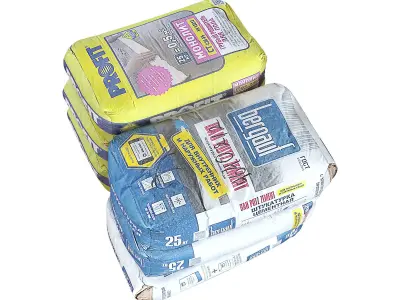 Dry building mix Low-poly 3D model