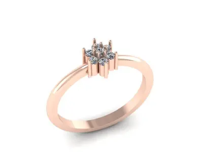 Jewelry Diamond Ring 3D Print Model  3D print model shop