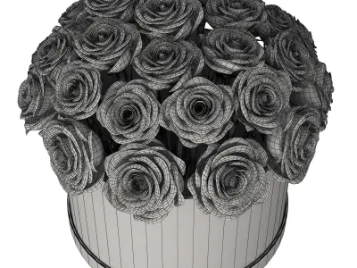Red roses in box  3D model