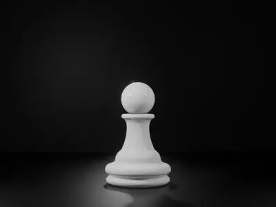 Pawn White - made in Blender Low-poly 3D model