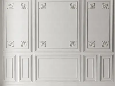 Classic 3D Wall Panel with Ornament Design for Interior Decor 4 3D model