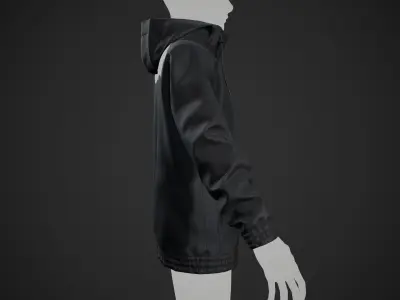 Black Snowboard Hoodie Style 2 Low-poly 3D model