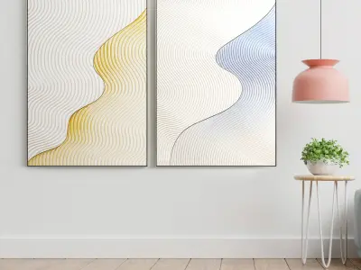 Plaster Two Photo Frame E-21 Low-poly 3D model