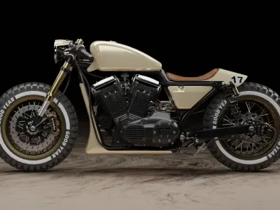 Custom Harley Davidson Cafe Racer Low-poly 3D model