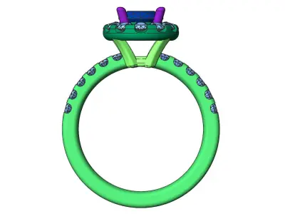 Oval halo engagement ring 3D print model