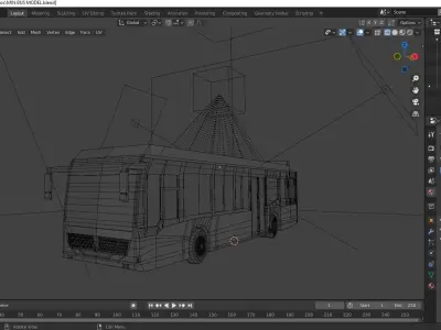 Min bus Free low-poly 3D model