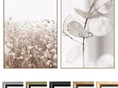 Plaster Two Photo Frame 534 Low-poly 3D model