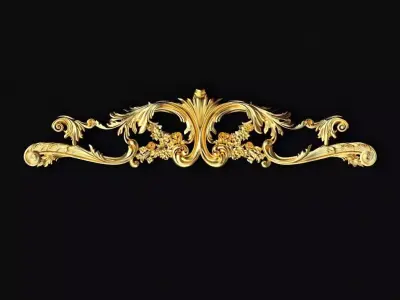 Central decor ornament for furniture 3D model 1054