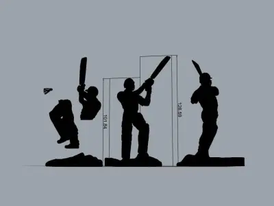 Miniature of Cricketer Sports man 3d printable high poly model 3D print model