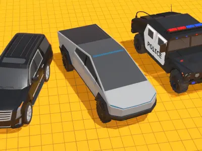 Offroad Jeeps Pack - SUVs Low-poly 3D model