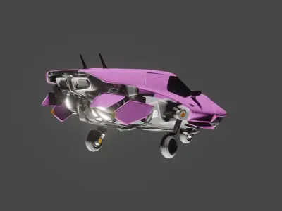 Cyberpunk HoverCar Low-poly 3D model