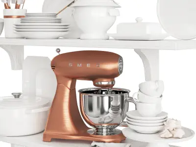 White Kitchen Set 3D model