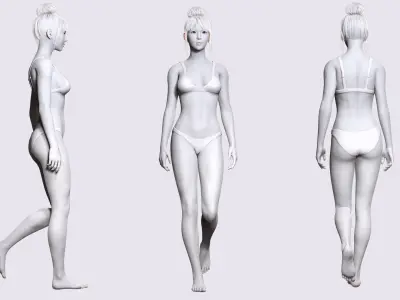 Download a Free High-Quality 3D Female Model Fully Rigged Free low-poly 3D model