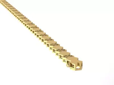HexaTennis Gold Bracelet Luxury 3D Gourmette Model 3D print model