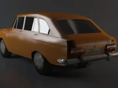 Low poly Moskvich Kombi 3D model