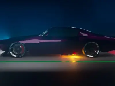 chevrolet camaro   1970 custiom with animation Low-poly 3D model