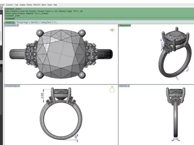 Morganite Cocktail Ring With Realistic Rendering 3dm 3D print model