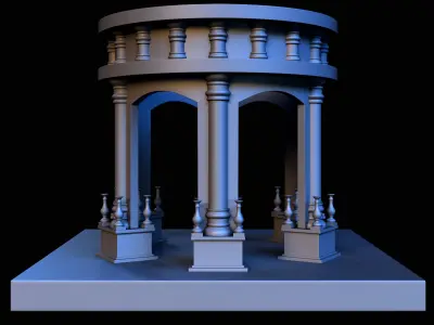 35 Arch Base Mesh Pack Low-poly 3D model