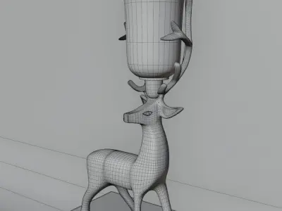 The Mystic Deer Candle Decor Low-poly 3D model
