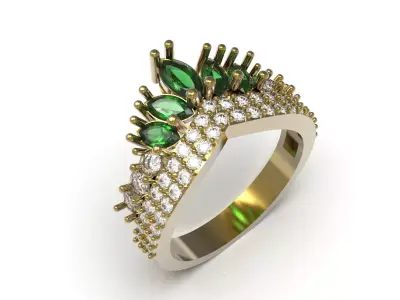 Modern and Royal design stl 3d cad ring model jr00308 3D print model