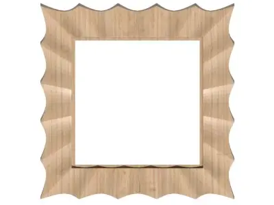 Frame-013 wooden frame with scalloped edge 3D model