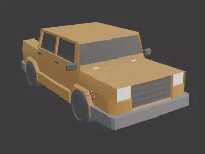 Lowpoly Car pickup truck Low-poly 3D model