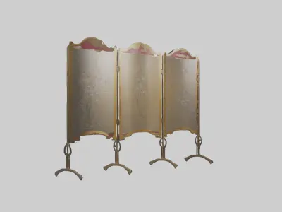 Decorative folding screen model Low-poly 3D model
