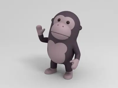Rigged Cartoon Gorilla 3D model