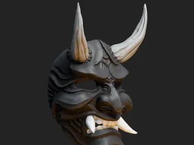Hannya Samurai Oni Mask 5 3D print model