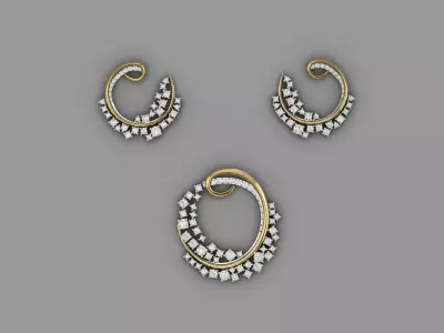 gold pendant set 185 3D print model