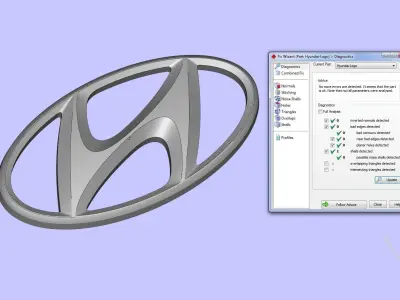 Hyundai Logo create in Alias AutoStudio 3D model