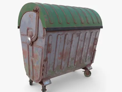Dumpster v5 weathered Low-poly 3D model