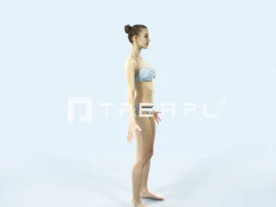 Beauty A Beach Animated Rigged Sports Woman Low-poly 3D model