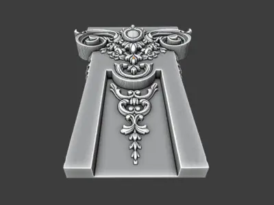 Classic decor ornament carved 07  3D model