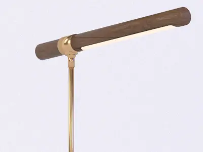 Luxury Desk lamp brass and wood  3D model